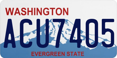 WA license plate ACU7405