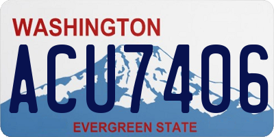 WA license plate ACU7406