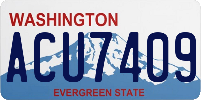 WA license plate ACU7409