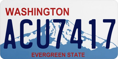 WA license plate ACU7417