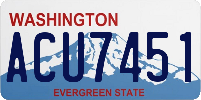 WA license plate ACU7451
