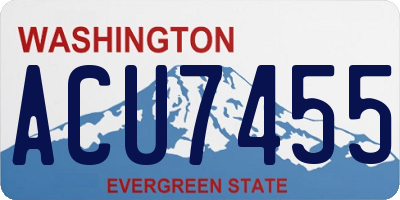 WA license plate ACU7455