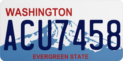 WA license plate ACU7458