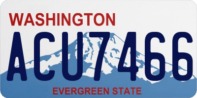 WA license plate ACU7466