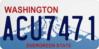 WA license plate ACU7471