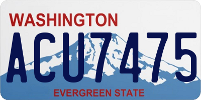 WA license plate ACU7475