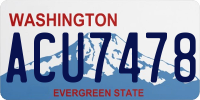 WA license plate ACU7478