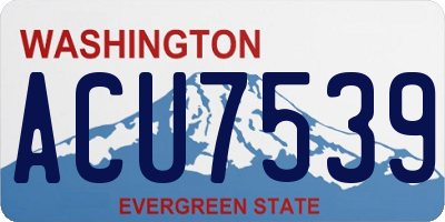 WA license plate ACU7539