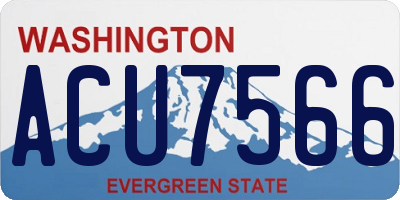 WA license plate ACU7566