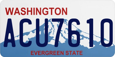 WA license plate ACU7610