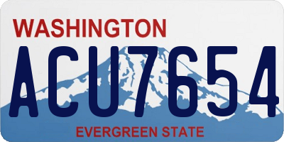 WA license plate ACU7654