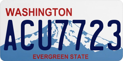 WA license plate ACU7723