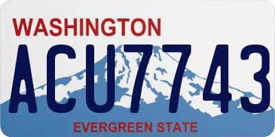 WA license plate ACU7743