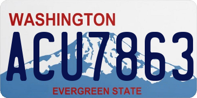 WA license plate ACU7863