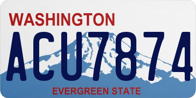 WA license plate ACU7874