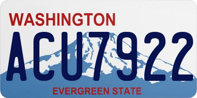WA license plate ACU7922