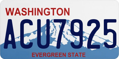 WA license plate ACU7925