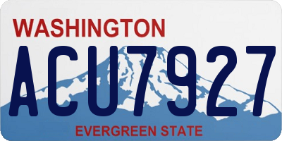 WA license plate ACU7927