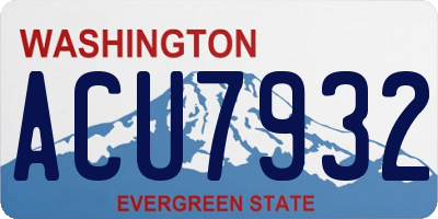 WA license plate ACU7932