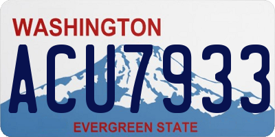 WA license plate ACU7933