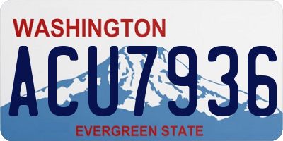 WA license plate ACU7936