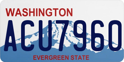 WA license plate ACU7960