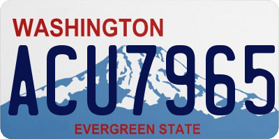 WA license plate ACU7965