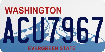 WA license plate ACU7967