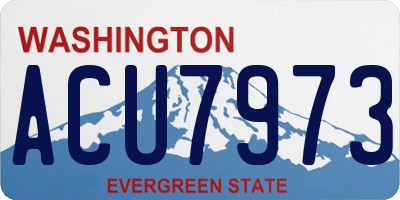 WA license plate ACU7973