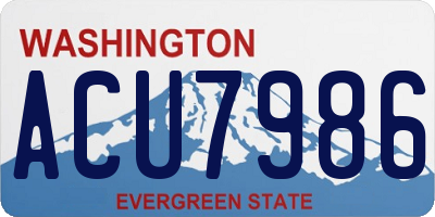 WA license plate ACU7986