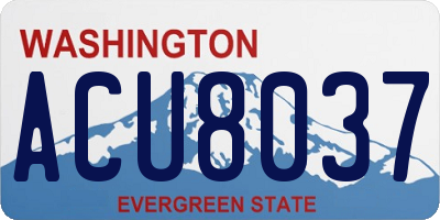 WA license plate ACU8037