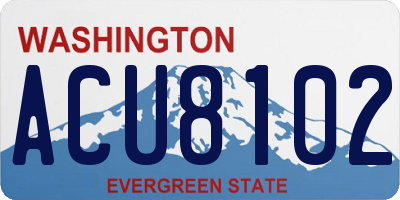 WA license plate ACU8102