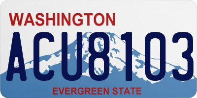 WA license plate ACU8103