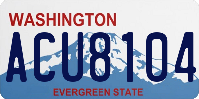 WA license plate ACU8104