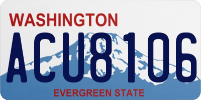 WA license plate ACU8106