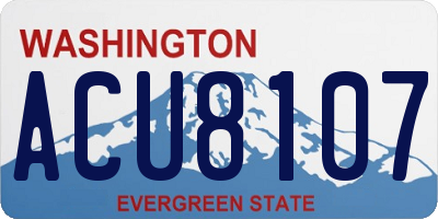 WA license plate ACU8107
