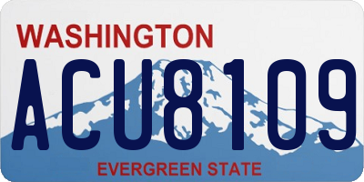 WA license plate ACU8109