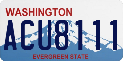 WA license plate ACU8111