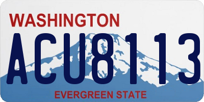 WA license plate ACU8113