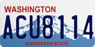 WA license plate ACU8114