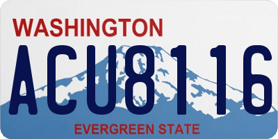 WA license plate ACU8116