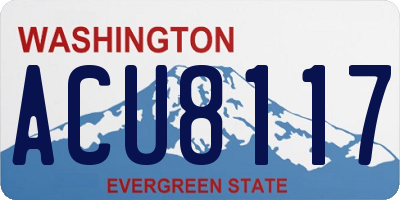 WA license plate ACU8117