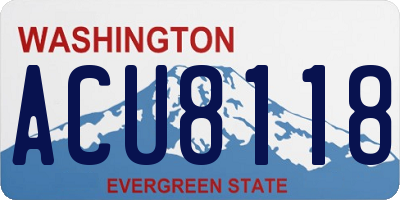 WA license plate ACU8118