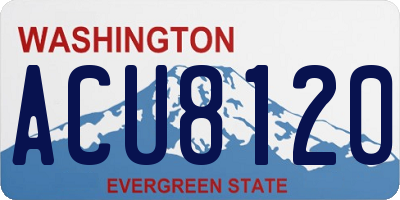 WA license plate ACU8120
