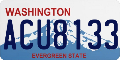 WA license plate ACU8133