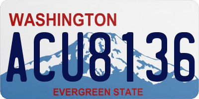 WA license plate ACU8136