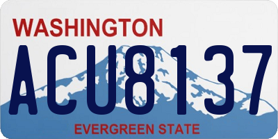 WA license plate ACU8137