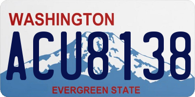 WA license plate ACU8138