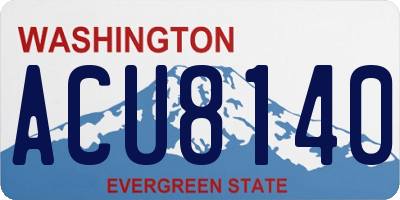 WA license plate ACU8140
