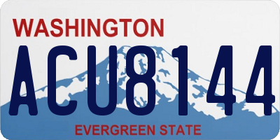 WA license plate ACU8144